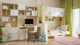 Детская комната Флёр (Белый/корпус Клен) в Москве - moskva.katalogmebeli.com | фото