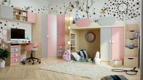 Детская комната Грэйси (Розовый/Серый/корпус Клен) в Москве - moskva.katalogmebeli.com | фото