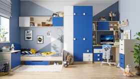 Детская комната Скай (Синий/Белый/корпус Клен) в Москве - moskva.katalogmebeli.com | фото
