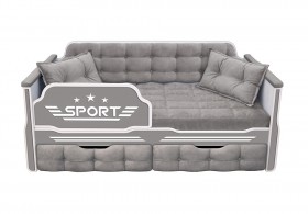 Кровать 190 серии Спорт 2 ящика 45 Серый (подушки) в Москве - moskva.katalogmebeli.com | фото