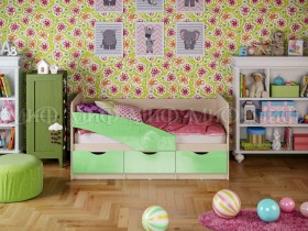 Кровать Бабочки 2,0м (Салатовый металлик) в Москве - moskva.katalogmebeli.com | фото