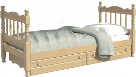 Кровать одинарная Аленка из массива сосны 800*1890 Сосна в Москве - moskva.katalogmebeli.com | фото