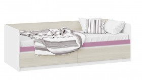 Кровать «Сканди» с 2 ящиками Дуб Гарден/Белый/Лиловый в Москве - moskva.katalogmebeli.com | фото