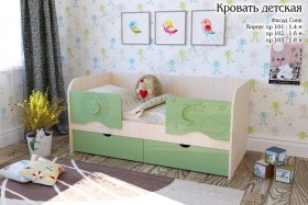 Соня Кровать детская 2 ящика 1.6 Зеленый глянец в Москве - moskva.katalogmebeli.com | фото